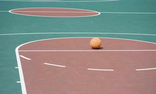 Basketball court line painting in cambridge